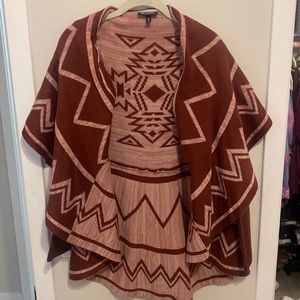 Charlotte Russe Maroon Chevron Cardigan